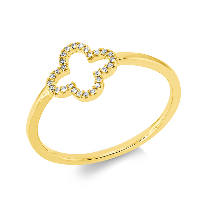 Ring    aus 750/-18 Karat Gelbgold mit 28 Diamanten 0