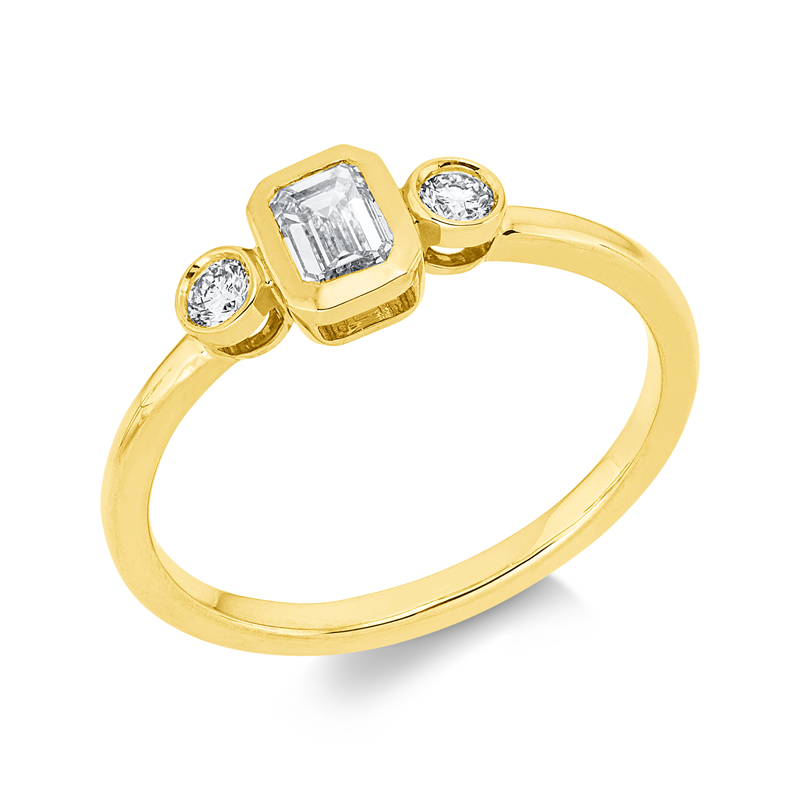 Ring    aus 750/-18 Karat Gelbgold mit 3 Diamanten 0