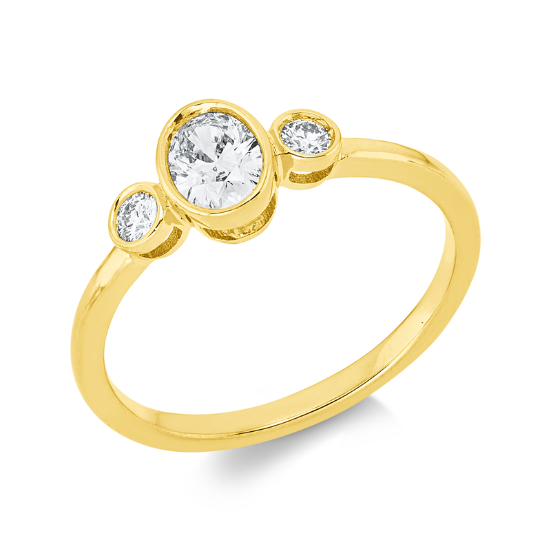 Ring    aus 750/-18 Karat Gelbgold mit 3 Diamanten 0
