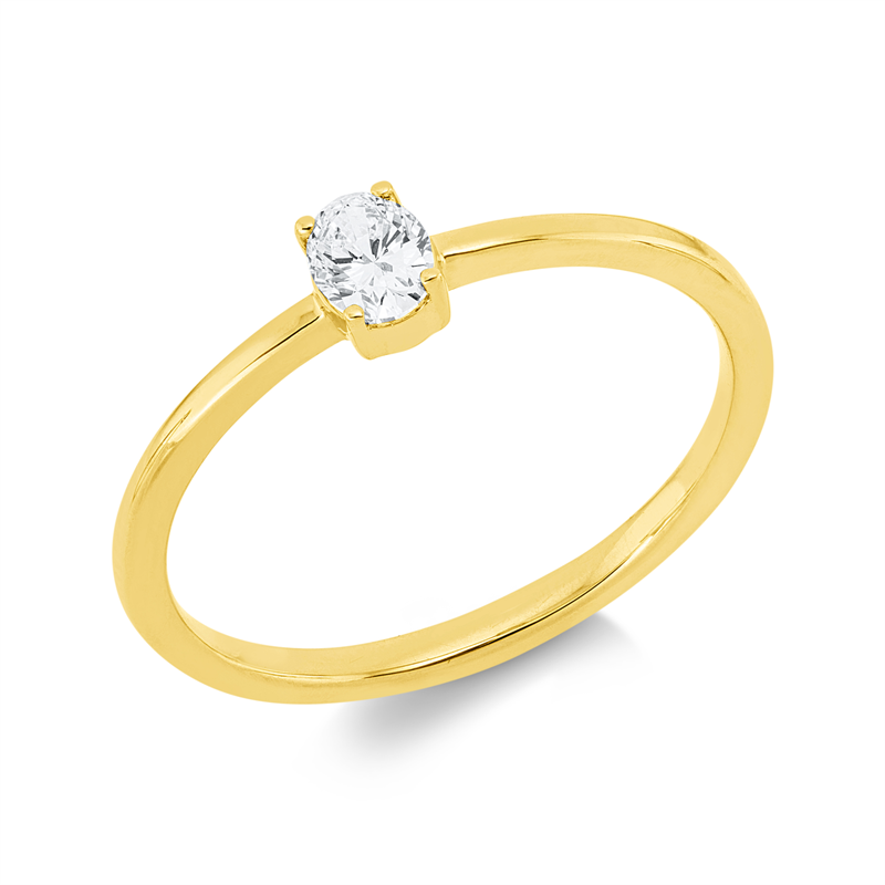Ring    aus 750/-18 Karat Gelbgold mit 1 Diamant 0