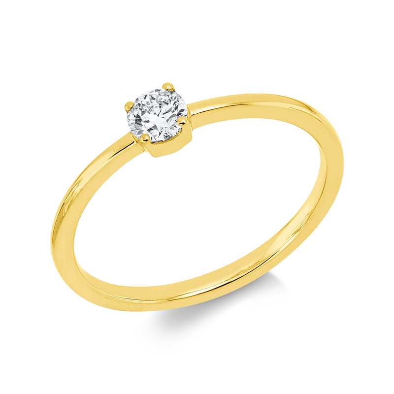 Ring    aus 750/-18 Karat Gelbgold mit 1 Diamant 0