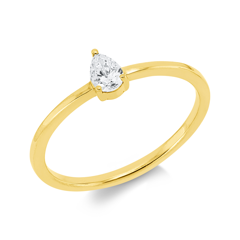 Ring    aus 750/-18 Karat Gelbgold mit 1 Diamant 0
