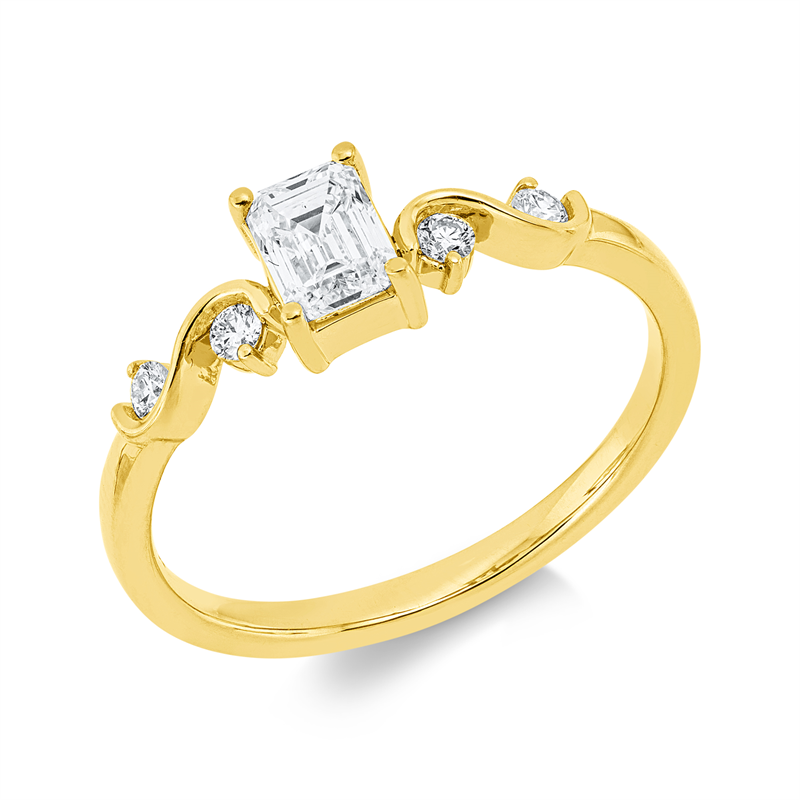 Ring    aus 750/-18 Karat Gelbgold mit 5 Diamanten 0