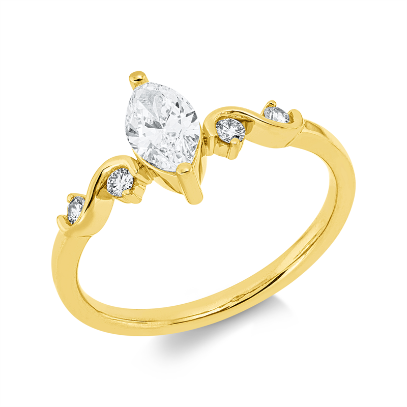 Ring    aus 750/-18 Karat Gelbgold mit 5 Diamanten 0