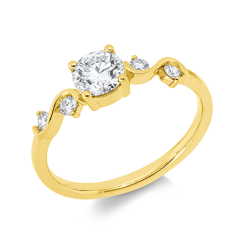 Ring    aus 750/-18 Karat Gelbgold mit 5 Diamanten 0