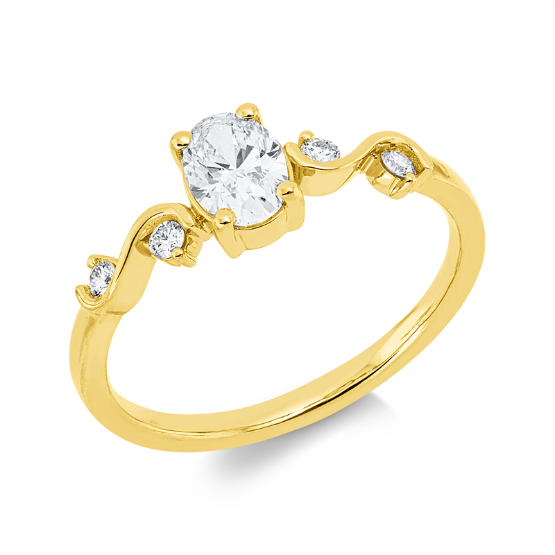 Ring    aus 750/-18 Karat Gelbgold mit 5 Diamanten 0