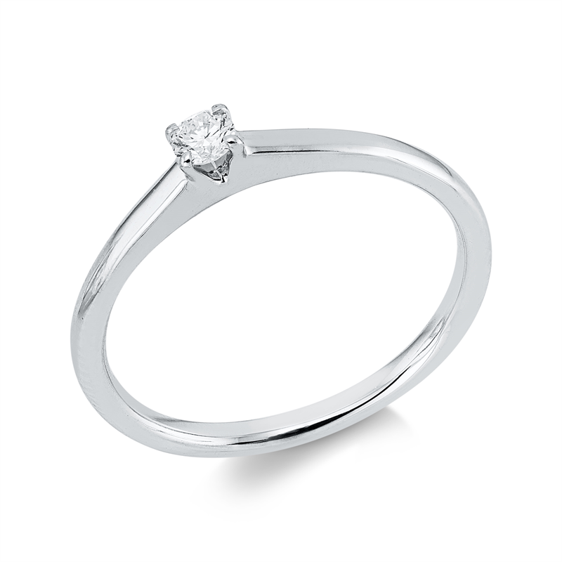 Ring    aus 750/-18 Karat Weißgold mit 1 Diamant 0