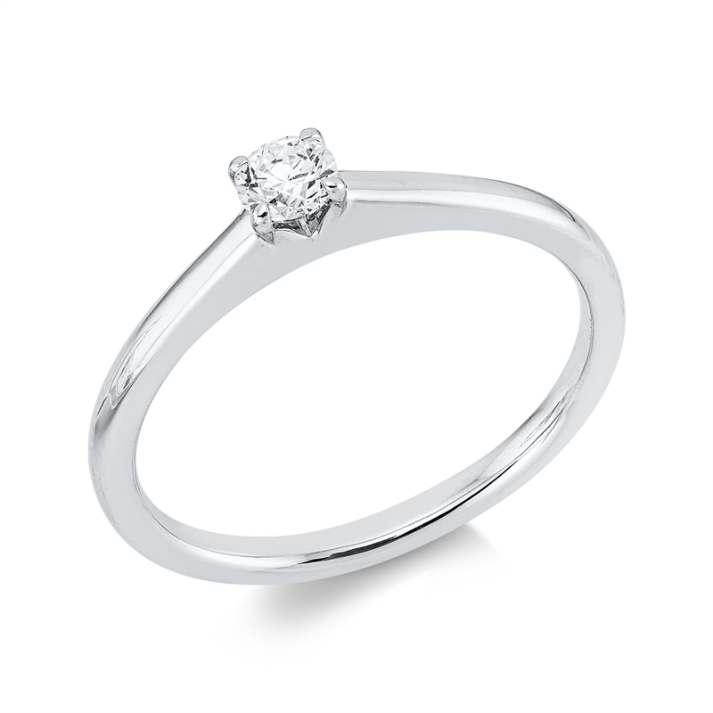 Ring    aus 750/-18 Karat Weißgold mit 1 Diamant 0