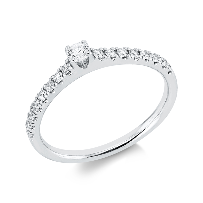 Ring    aus 750/-18 Karat Weißgold mit 17 Diamanten 0