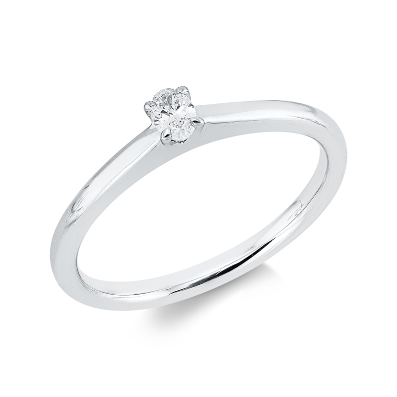 Ring    aus 750/-18 Karat Weißgold mit 1 Diamant 0
