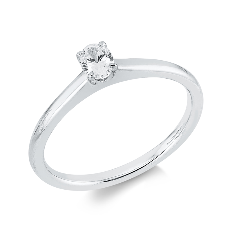 Ring    aus 750/-18 Karat Weißgold mit 1 Diamant 0
