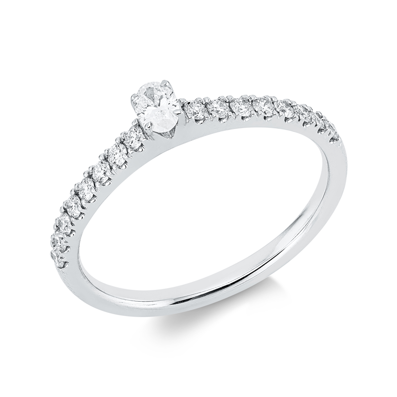 Ring    aus 750/-18 Karat Weißgold mit 17 Diamanten 0
