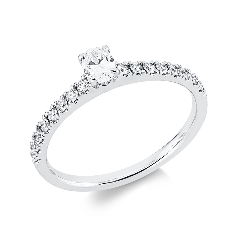 Ring    aus 750/-18 Karat Weißgold mit 17 Diamanten 0