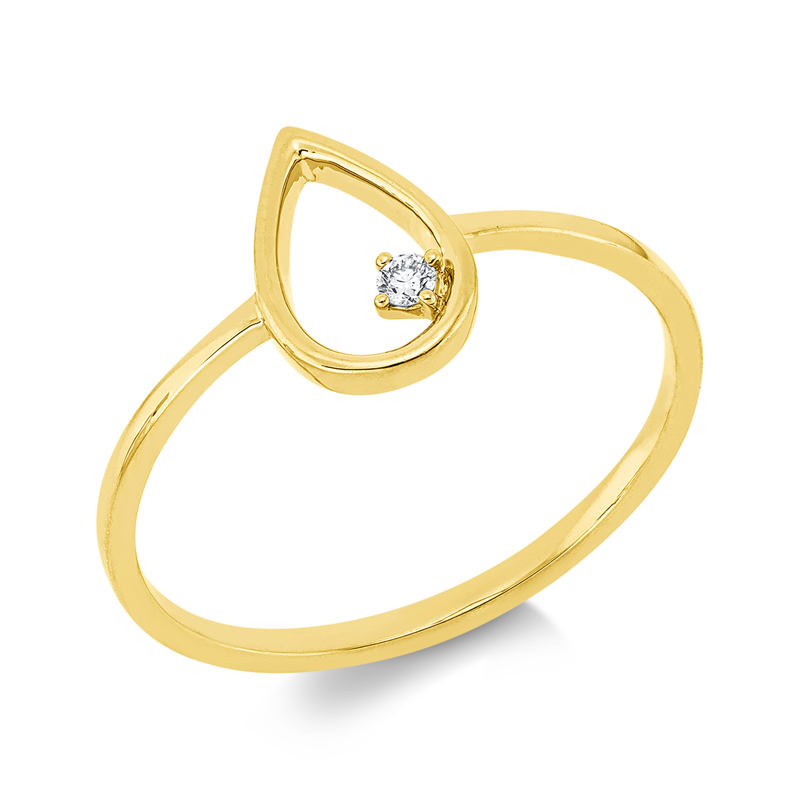 Ring    aus 750/-18 Karat Gelbgold mit 1 Diamant 0