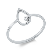 Ring    aus 750/-18 Karat Weißgold mit 1 Diamant 0