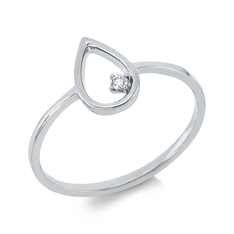 Ring    aus 750/-18 Karat Weißgold mit 1 Diamant 0