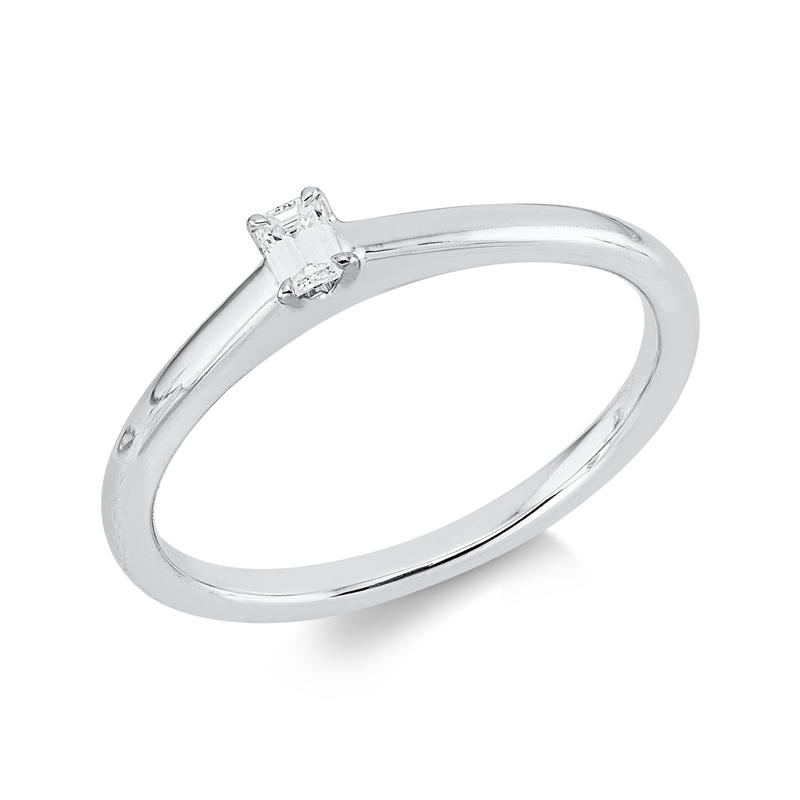 Ring    aus 750/-18 Karat Weißgold mit 1 Diamant 0