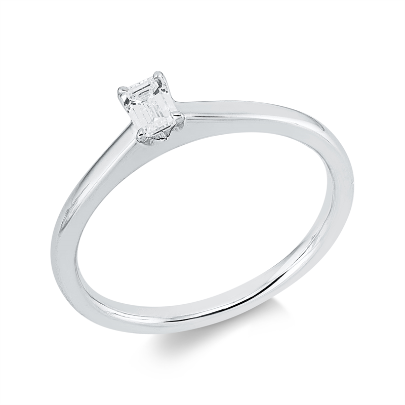 Ring    aus 750/-18 Karat Weißgold mit 1 Diamant 0
