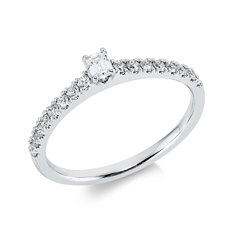 Ring    aus 750/-18 Karat Weißgold mit 17 Diamanten 0