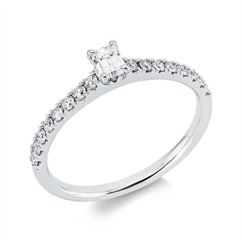 Ring    aus 750/-18 Karat Weißgold mit 17 Diamanten 0