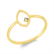 Ring    aus 750/-18 Karat Gelbgold mit 1 Diamant 0