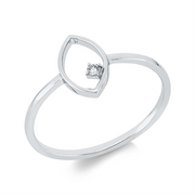 Ring    aus 750/-18 Karat Weißgold mit 1 Diamant 0