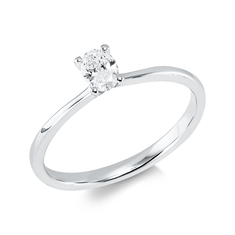 Ring    aus 750/-18 Karat Weißgold mit 1 Diamant 0