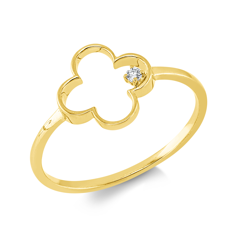 Ring    aus 750/-18 Karat Gelbgold mit 1 Diamant 0