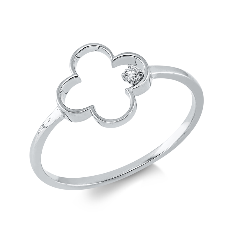 Ring    aus 750/-18 Karat Weißgold mit 1 Diamant 0