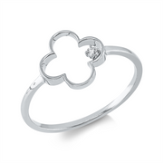Ring    aus 750/-18 Karat Weißgold mit 1 Diamant 0