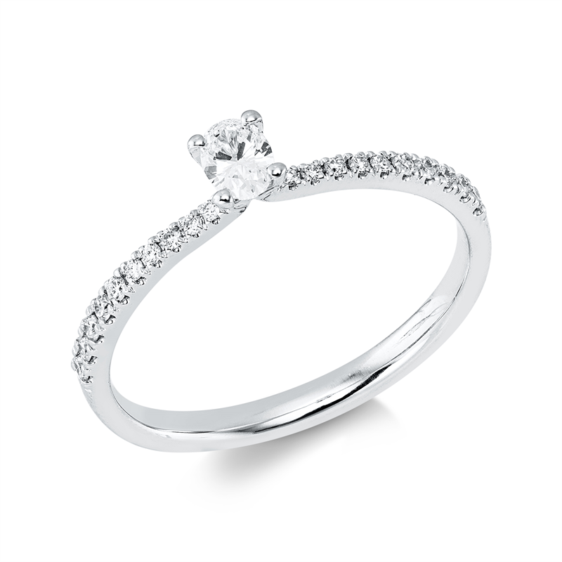 Ring    aus 750/-18 Karat Weißgold mit 21 Diamanten 0