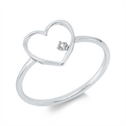 Ring    aus 750/-18 Karat Weißgold mit 1 Diamant 0