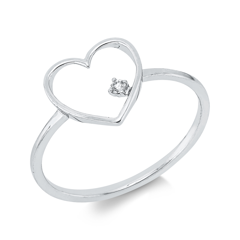 Ring    aus 750/-18 Karat Weißgold mit 1 Diamant 0