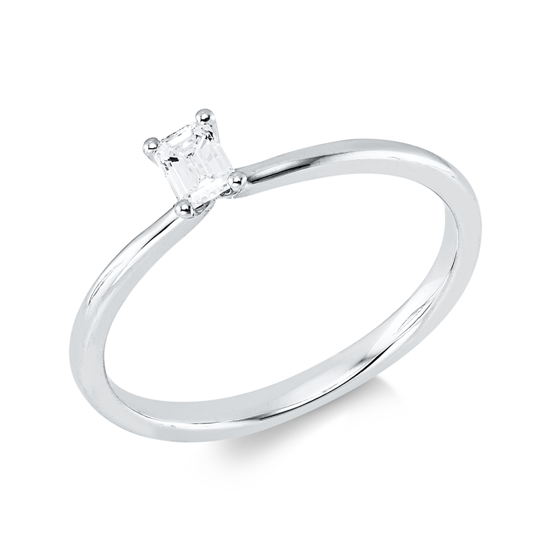 Ring    aus 750/-18 Karat Weißgold mit 1 Diamant 0