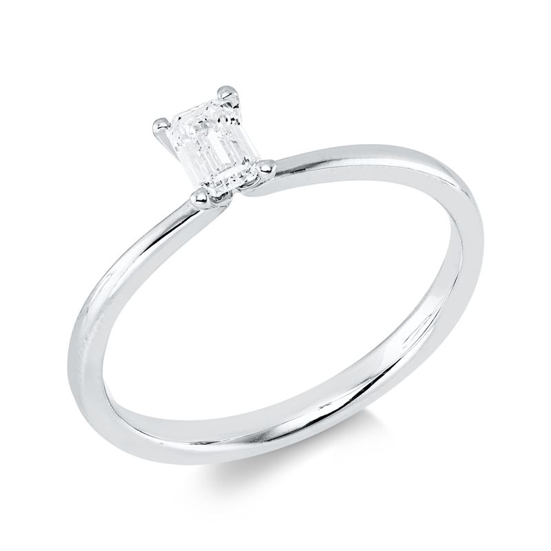 Ring    aus 750/-18 Karat Weißgold mit 1 Diamant 0
