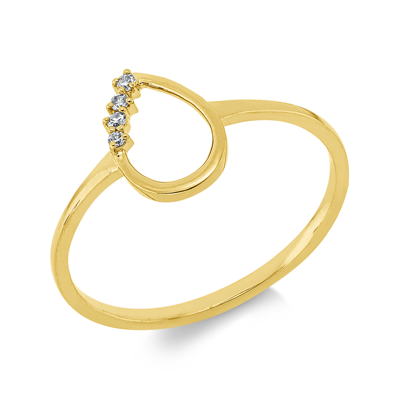 Ring    aus 750/-18 Karat Gelbgold mit 4 Diamanten 0