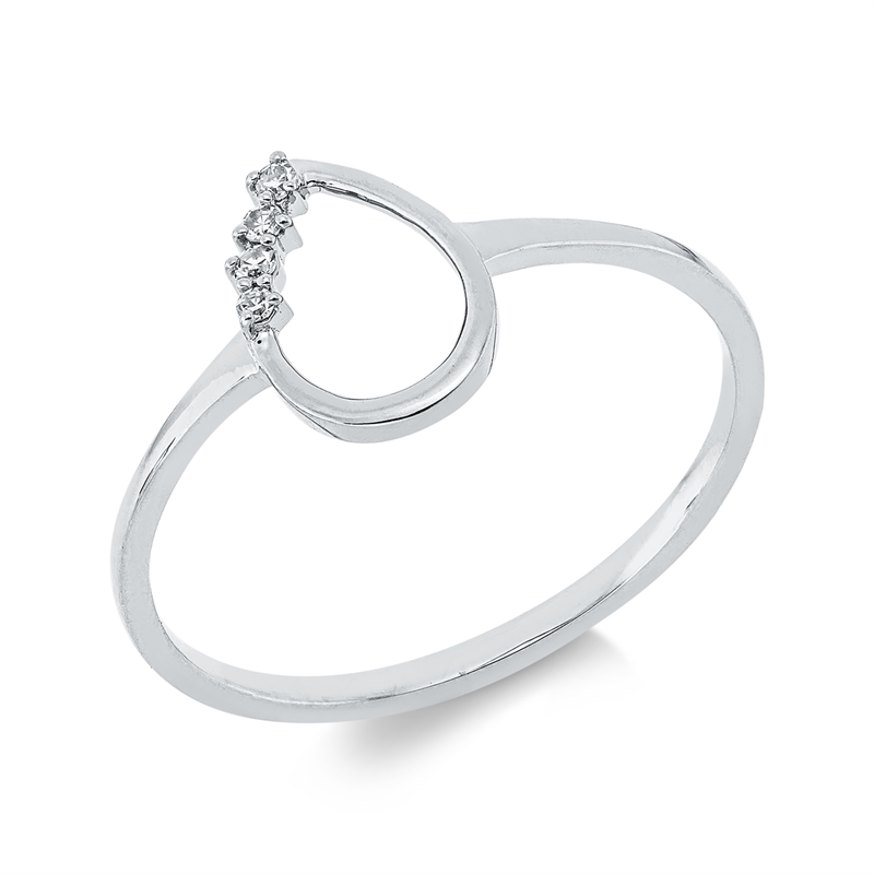 Ring    aus 750/-18 Karat Weißgold mit 4 Diamanten 0