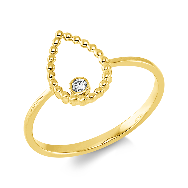 Ring    aus 750/-18 Karat Gelbgold mit 1 Diamant 0