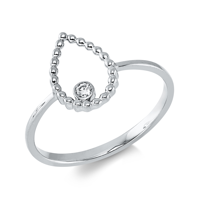 Ring    aus 750/-18 Karat Weißgold mit 1 Diamant 0