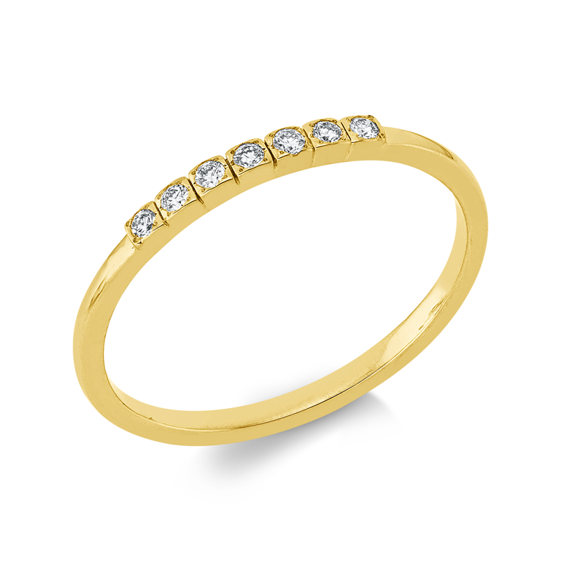 Ring    aus 750/-18 Karat Gelbgold mit 7 Diamanten 0