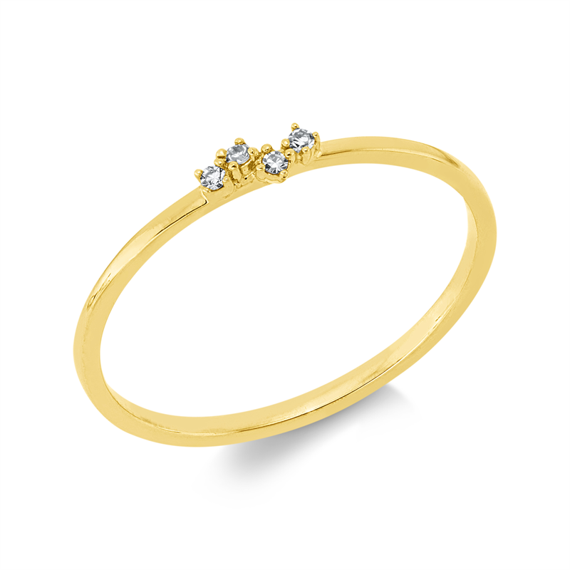 Ring    aus 750/-18 Karat Gelbgold mit 4 Diamanten 0