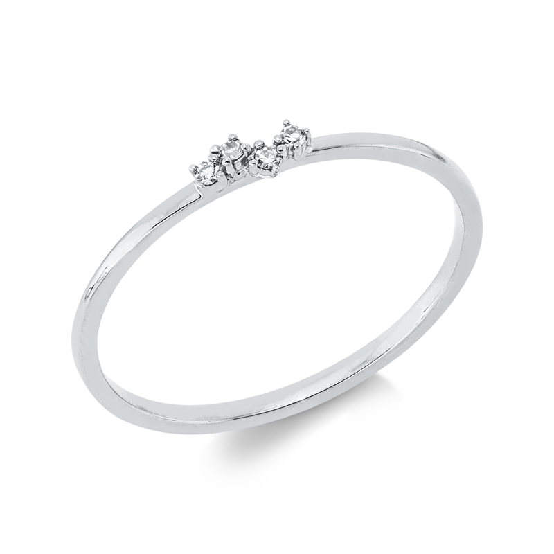 Ring    aus 750/-18 Karat Weißgold mit 4 Diamanten 0