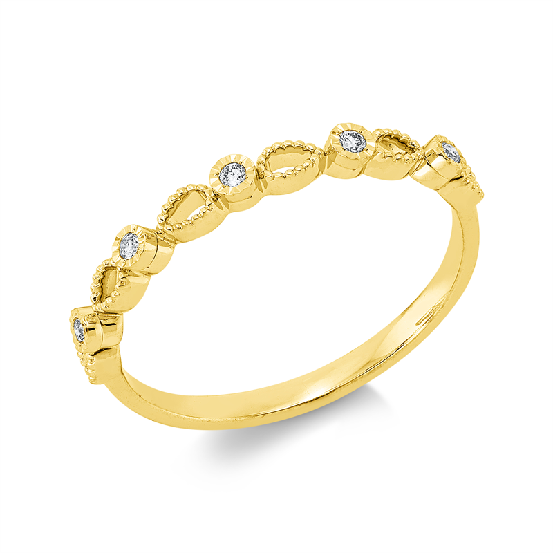 Ring    aus 750/-18 Karat Gelbgold mit 5 Diamanten 0