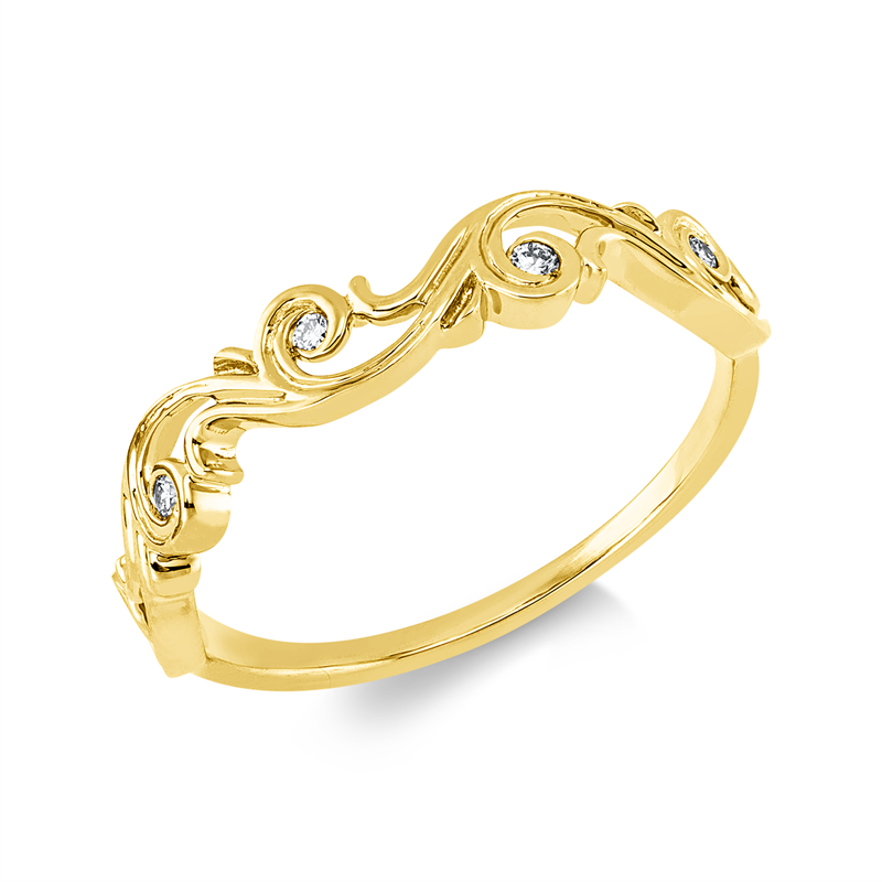Ring    aus 750/-18 Karat Gelbgold mit 5 Diamanten 0
