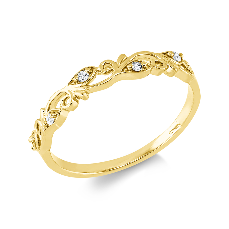 Ring    aus 750/-18 Karat Gelbgold mit 5 Diamanten 0