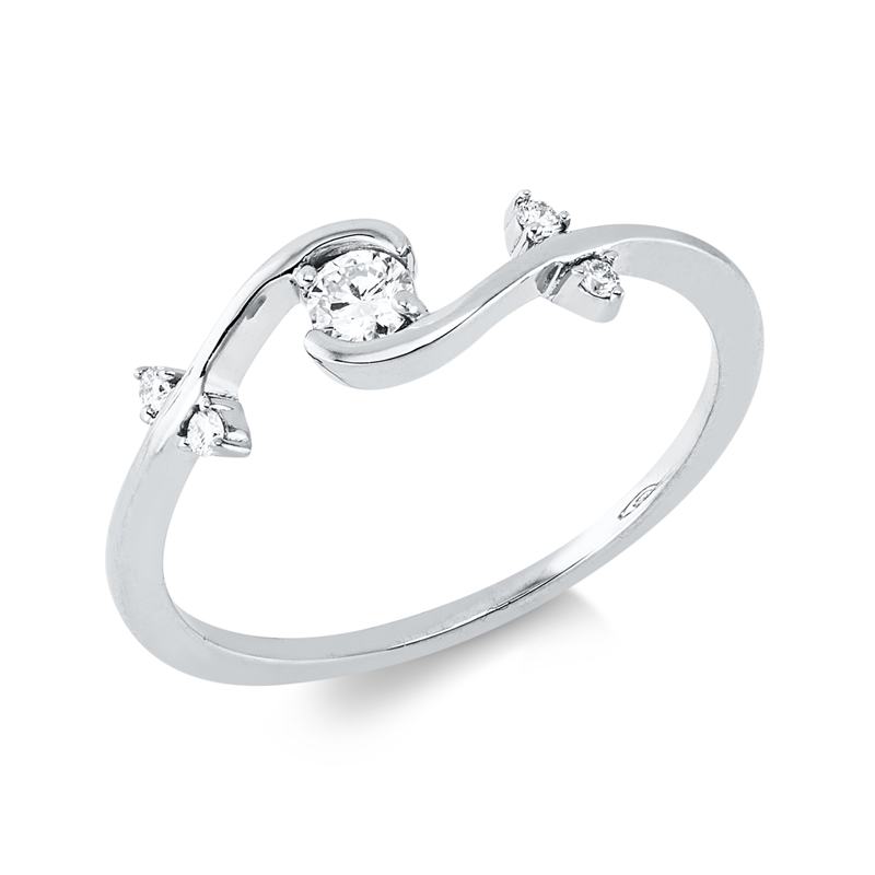 Ring    aus 750/-18 Karat Weißgold mit 5 Diamanten 0