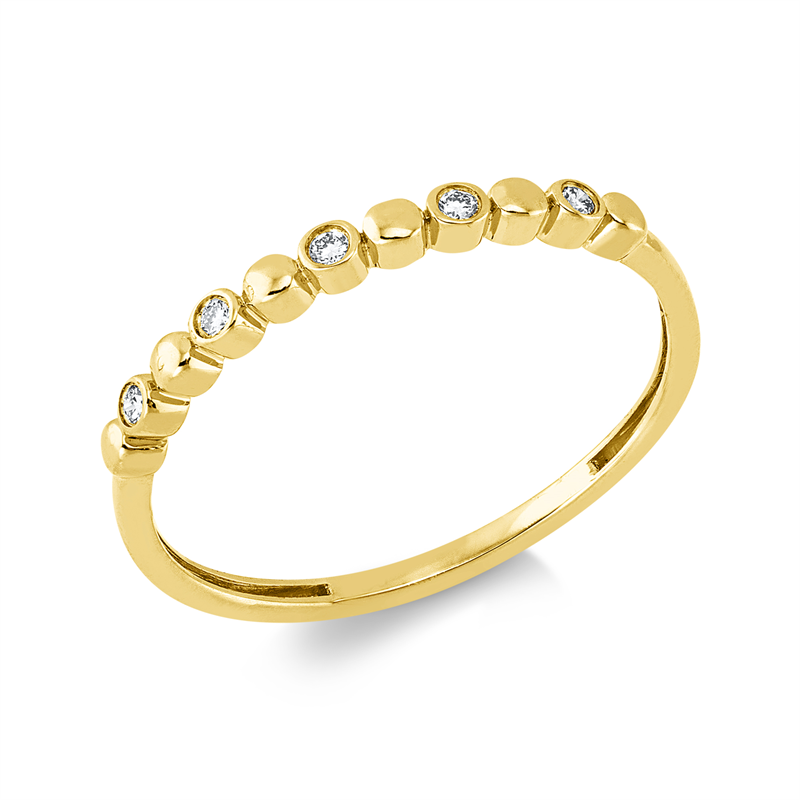 Ring    aus 750/-18 Karat Gelbgold mit 5 Diamanten 0