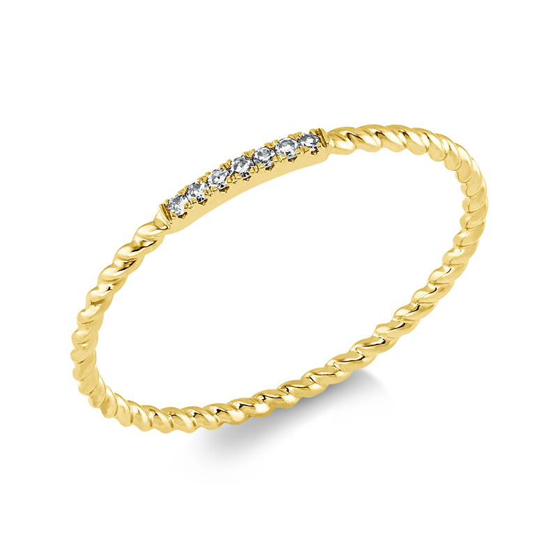 Ring    aus 750/-18 Karat Gelbgold mit 7 Diamanten 0