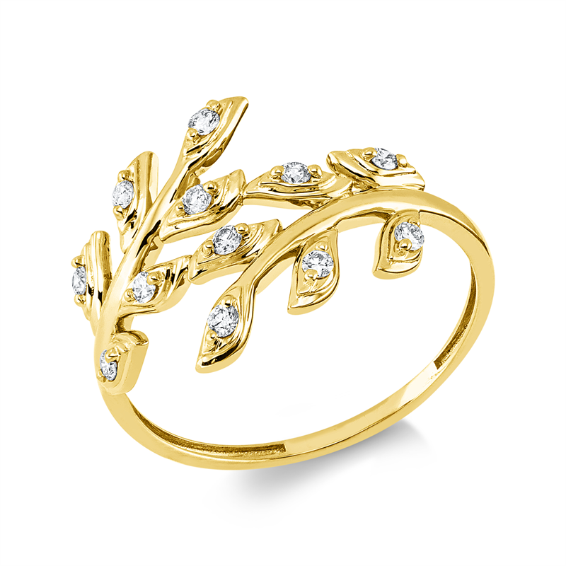 Ring    aus 750/-18 Karat Gelbgold mit 12 Diamanten 0