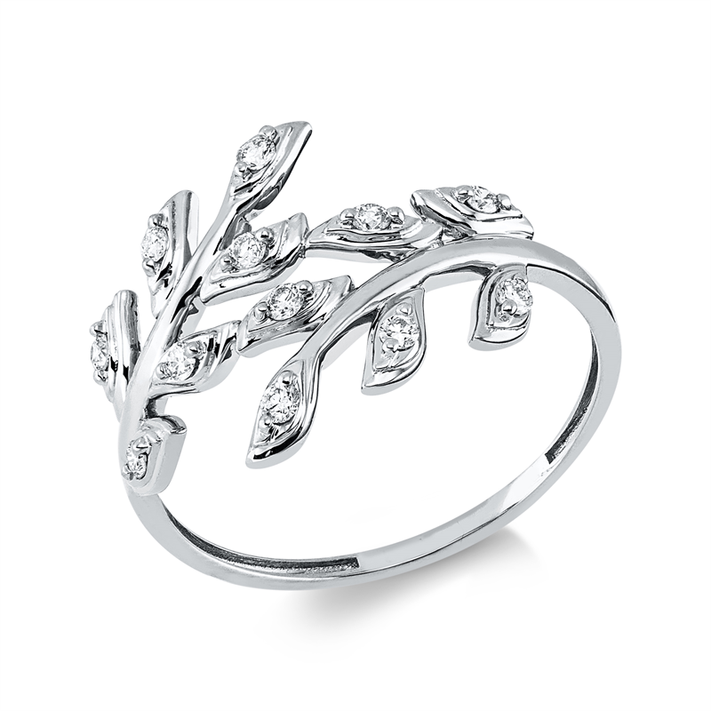 Ring    aus 750/-18 Karat Weißgold mit 12 Diamanten 0